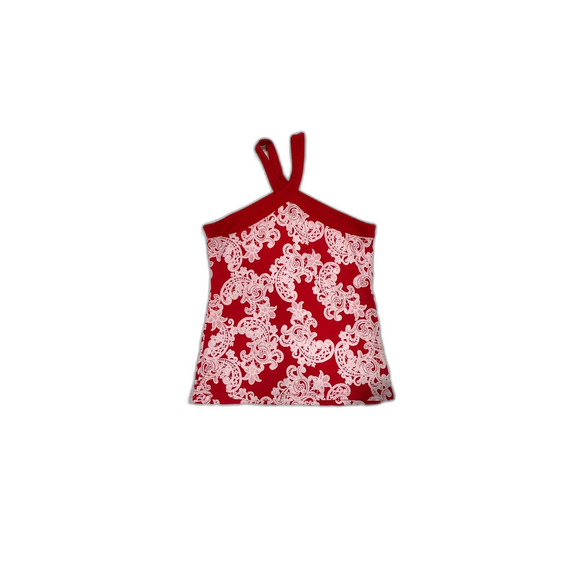 INC International Concepts Tops - INC International Concepts Red and White Paisley Halter Top Size Medium